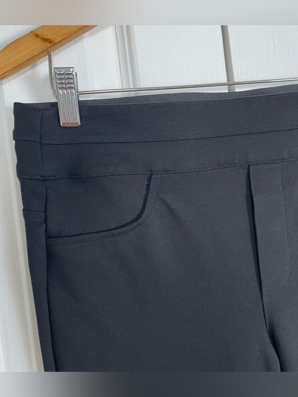 Wit & Wisdom Ab Solution Pull on Ponte Knit Skinny Pants Jeggings Womens L Black - Picture 3 of 15